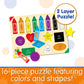 The Learning Journey Lift & Learn Puzzle - Colors & Shapes, Educational Toy for Ages 3+, Cardboard, Model 501825, Brown