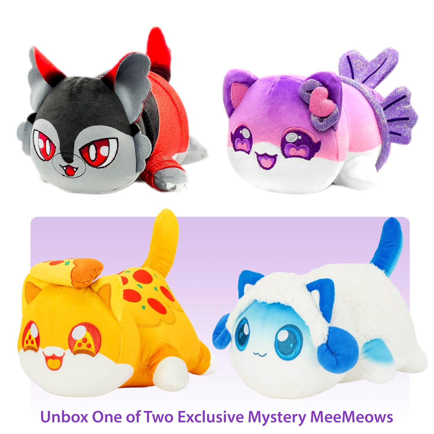 Aphmau 6” MeeMeow Plush Friends Surprise Box, 3-Pack - Multicolored, Includes 2 Friends + 1 Exclusive Mystery, Model 60202