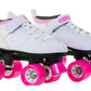 Chicago Bullet Ladies Speed Roller Skates - White, Low-Cut Boot, 62Mm Urethane Wheels, Abec-1 Bearings, Adjustable Trucks, Class