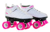 Chicago Bullet Ladies Speed Roller Skates - White, Low-Cut Boot, 62Mm Urethane Wheels, Abec-1 Bearings, Adjustable Trucks, Class