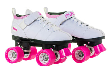 Chicago Bullet Ladies Speed Roller Skates - White, Low-Cut Boot, 62Mm Urethane Wheels, Abec-1 Bearings, Adjustable Trucks, Class