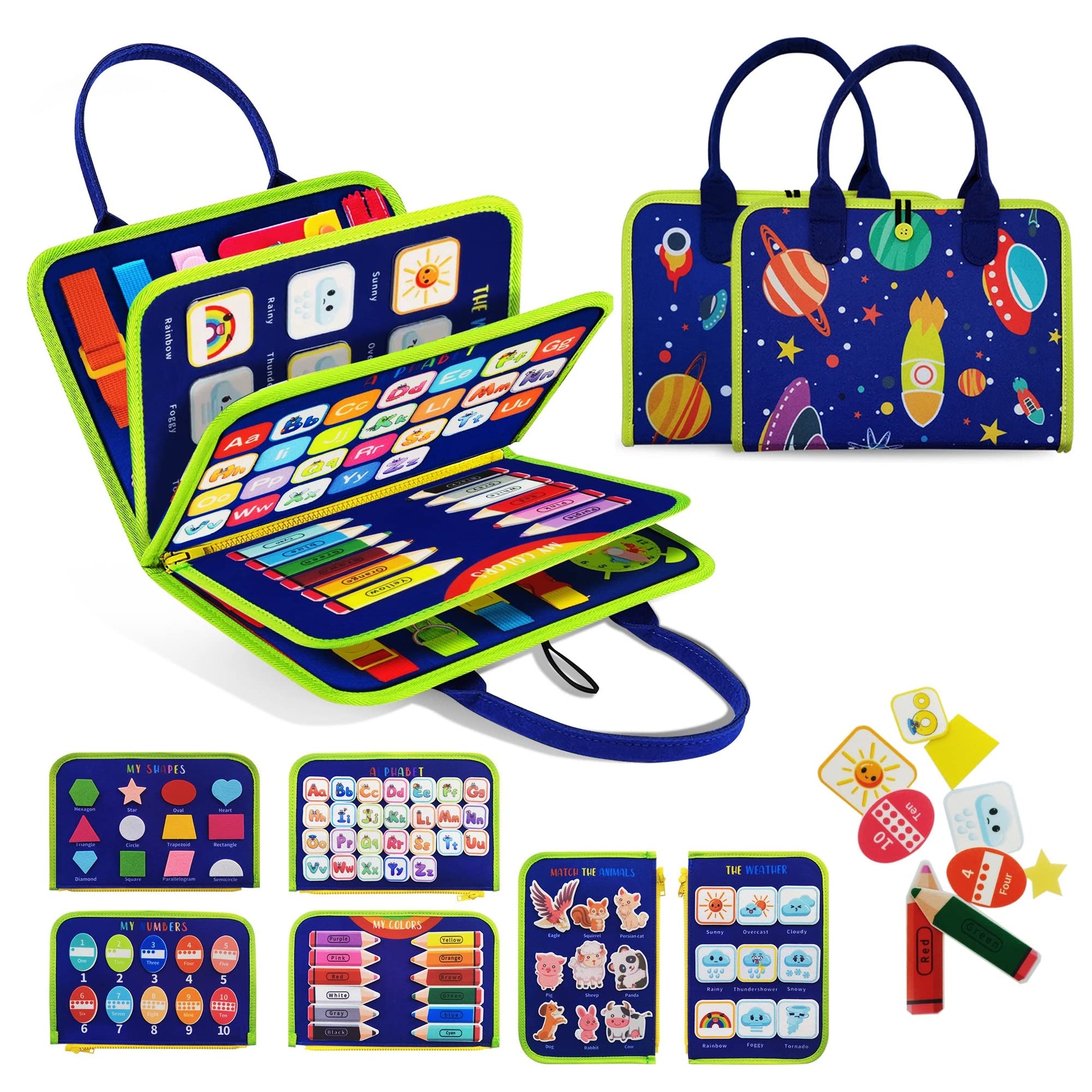 Tenfans Busy Board - Montessori Toys For 1 2 3 Years Old - Sensory Toys For Autism - Toddler Toys Gift For Boys & Girls Learning