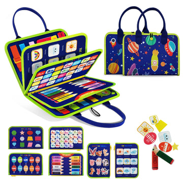 Tenfans Busy Board - Montessori Toys For 1 2 3 Years Old - Sensory Toys For Autism - Toddler Toys Gift For Boys & Girls Learning