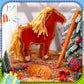 Jenaai Horse Piata 3D Horse Piata Set with Stick Blindfold and Confetti Pack Farm Bundle Cowboy for Birthday Party Game Favors S