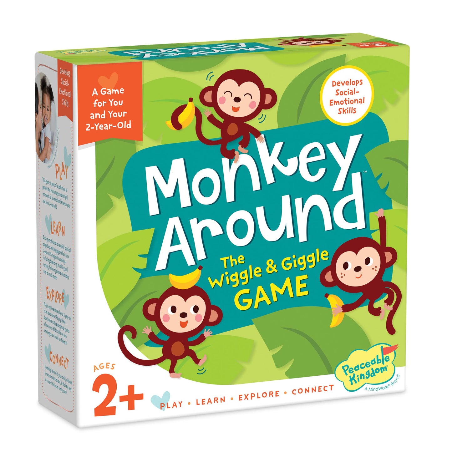 Peaceable Kingdom Monkey Around Game for Toddlers, Interactive Play, Cardboard, One Size, Multicolor, Ages 2+