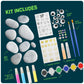 Dan&Darci Kids Rock Painting Kit - Glow in The Dark - Large Arts & Crafts Set for Ages 6-12 - Creative Gold, Silver, White Art Toys