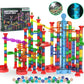 Glow In The Dark Marble Run 325Pcs Set With Motorized Elevator, Marble Maze Stem Toy With 113 Marbles, Construction Building Blo