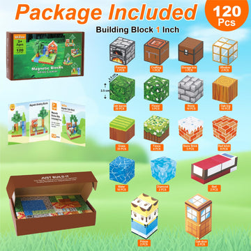 Urzoo Magnetic Blocks 120Pcs Magnetic Building Blocks Toddler Toys For Kids 3+ Stem Buildable Sensory Toys For Toddlers Gifts Fo