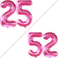 Katchon, Hot Pink 25 Balloon Numbers - 40 Inch | 25Th Birthday Balloons, Pink 25Th Birthday Decorations For Women | 25 Balloon Numbers Pink | 25 Years Balloons, 25Th Birthday Decorations For Men