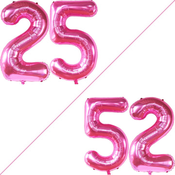 Katchon, Hot Pink 25 Balloon Numbers - 40 Inch | 25Th Birthday Balloons, Pink 25Th Birthday Decorations For Women | 25 Balloon Numbers Pink | 25 Years Balloons, 25Th Birthday Decorations For Men