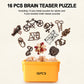 Brain Teaser Puzzles for mature-themeds Disentanglement Puzzles Metal Wooden Brain Teaser Puzzle 16pcs Logic Metal Puzzle for mature-themed Kid Toy Lock Puzzles Gift for mature-themeds Teenagers Kids