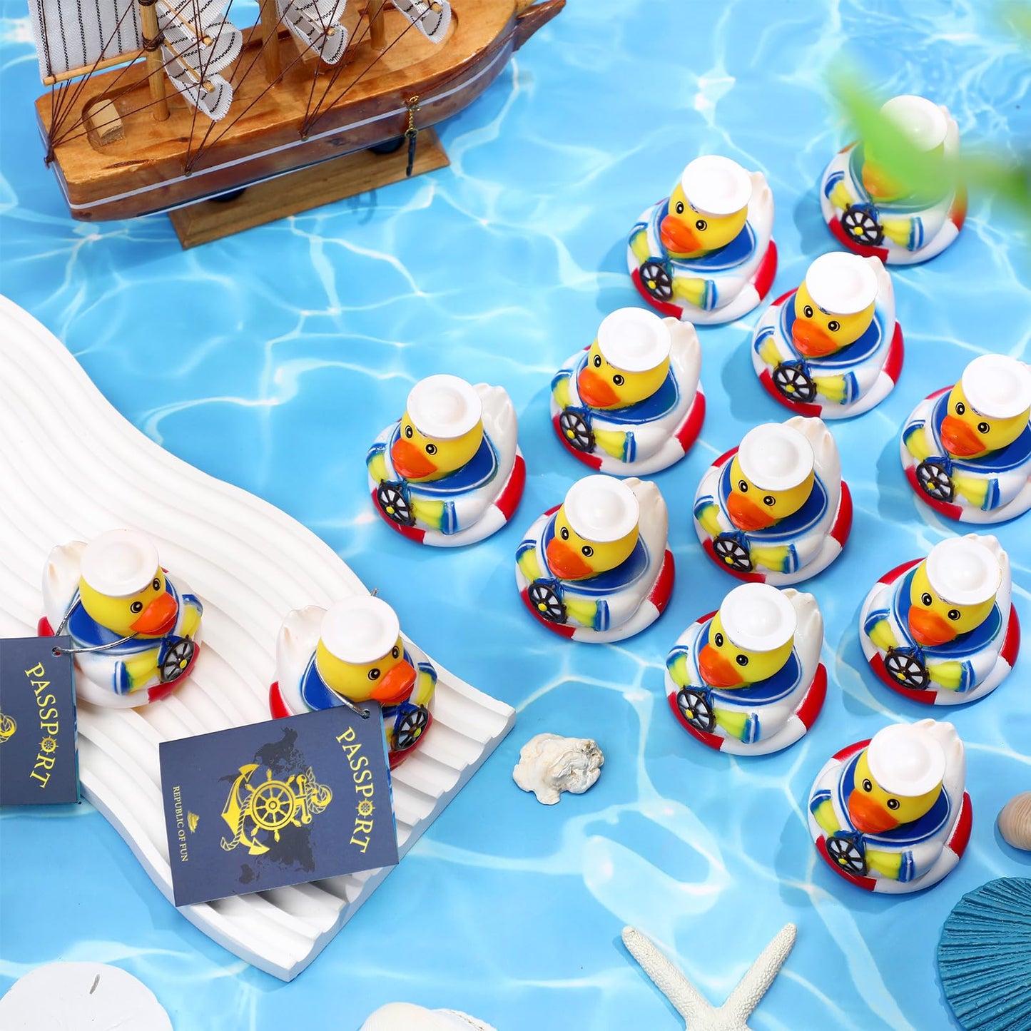 Jerify 12 Packs Cruise Ships Rubber Ducks 2 Inch Nautical Rubber Duck Bulk Cruise Ducks Sailing Rubber Ducks Cruise Ship Toy For