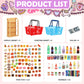 170Pcs Miniature Supermarket Shelves Furniture Model Doll House Store Storage Bookshelf Accessories 4 Layers Shelf Display Rack