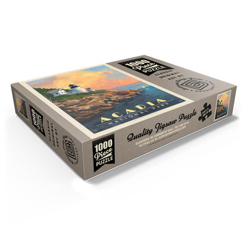 Mypuzzle Acadia National Park: Lighthouse, Vintage Poster - Premium 1000 Piece Jigsaw Puzzle For Adults