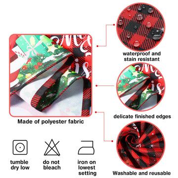 Tiamon Fabric Christmas Tablecloth Table Cover for Rectangle Table, Washable Snowman Santa Claus Table Cloth Decorations for Xma