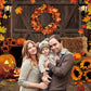 Happy Thanksgiving Backdrop 6x8FT Autumn Rustic Wooden Floor Maple Leaf Pumpkin Photography Background Fall Thanksgiving Harvest