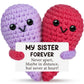 Funny Crochet Heart Sister Christmas Birthday Gifts,Soul Sister Gifts for Women from Sisters Brother,Long Distance Valentines Da