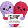 Funny Crochet Heart Sister Christmas Birthday Gifts,Soul Sister Gifts for Women from Sisters Brother,Long Distance Valentines Da