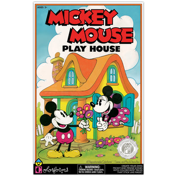 Colorforms - Mickey Mouse Play House Retro Play Set - Mickey And Minnie Mouse! - Pieces Stick Like Magic! - Ages 3+