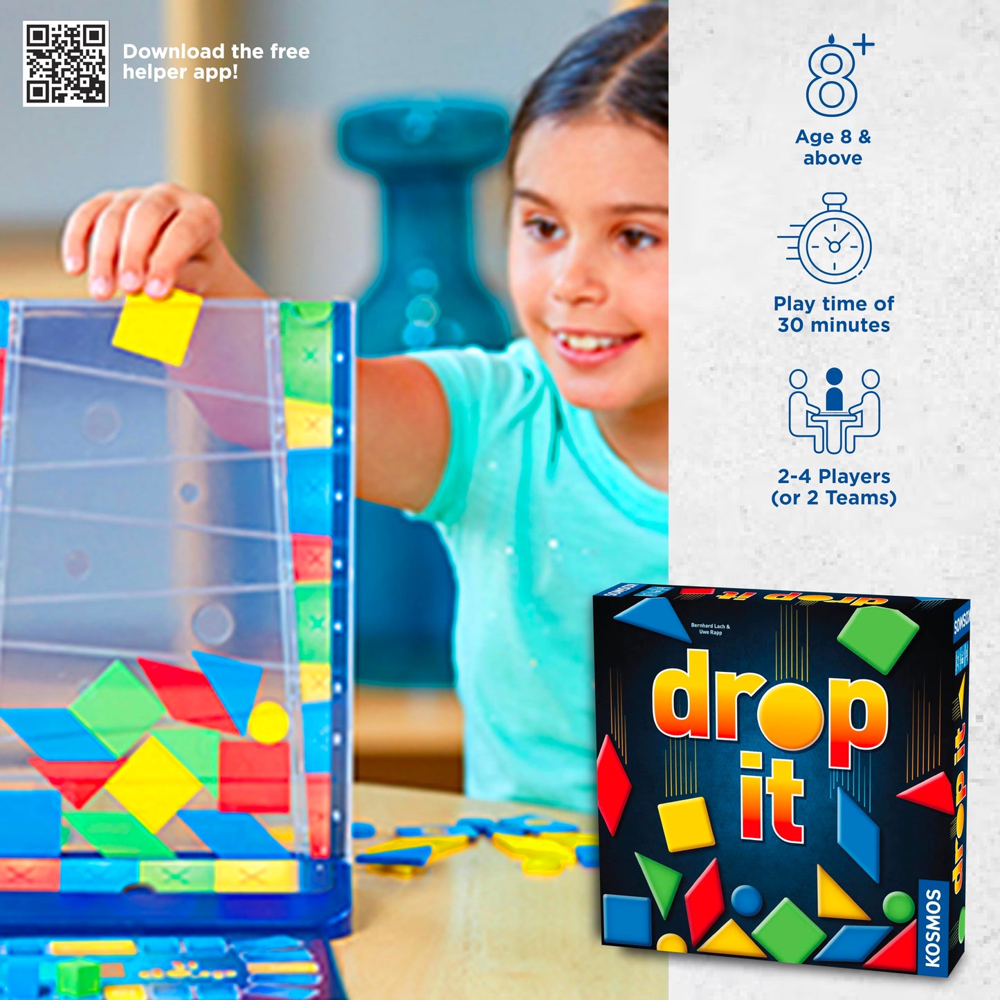 Thames & Kosmos Drop It | Super Fun Family Strategy Game | Parents' Choice Silver Award Winner, Multi-Color Small