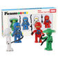 Picasso Toys Magnetic Figures 4 Piece Ninja Character Action Building Block Tiles Toddler Toy Set Magnet Expansion Pack Ages 3 A