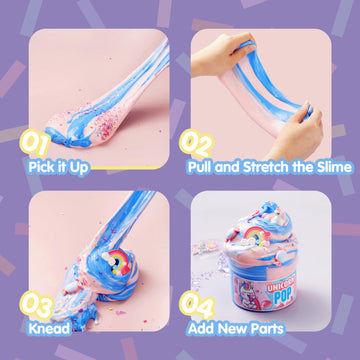 Joyin Butter Slime Party Favors, Unicorn Slime Soft, Non-Sticky, Mess-Free, Stress Relief, Birthday Toys Gifts For Holiday Party Supplies Kids Classroom Prizes Reward