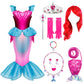 Spooktacular Creations Halloween Mermaid Costume for Girls, Magenta Little Mermaid Dress, Princess Dress Up for Girls 4-6 Toddle