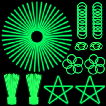 Ilhsty 100 Pk 8'' Green Glow Sticks Glow Necklaces In The Dark Party Favors Supplies Bright Glowsticks Bulk For Birthday Easter