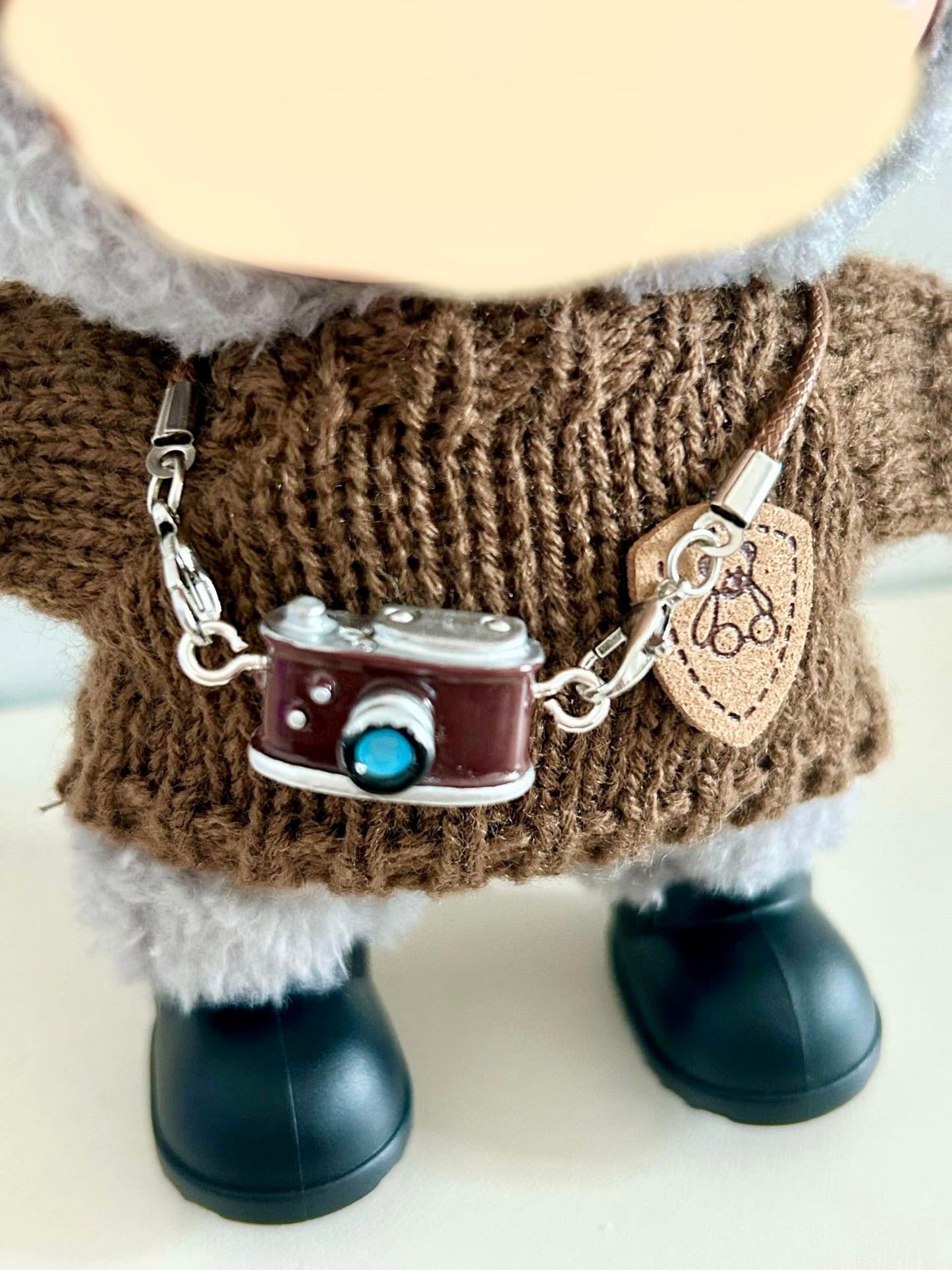 Clothes for Doll Accessories  Handcrafted 15cm-17cm for Labubu Doll  enhanced Knitted Sweater for Dolls Outfit with Accessories  Cute Clothes for Dolls Dress up Unique Style(Brown)