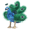 Folkmanis Small Peacock Hand Puppet, Blue; Green, Gold