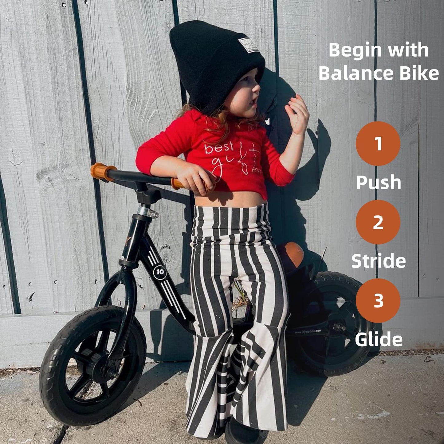 JOYSTAR 12 Inch Kids Balance Bike, Black, EVA Material, Model 2438930011, No Pedal Glider for 3-5 Year Olds, Perfect Birthday Gift