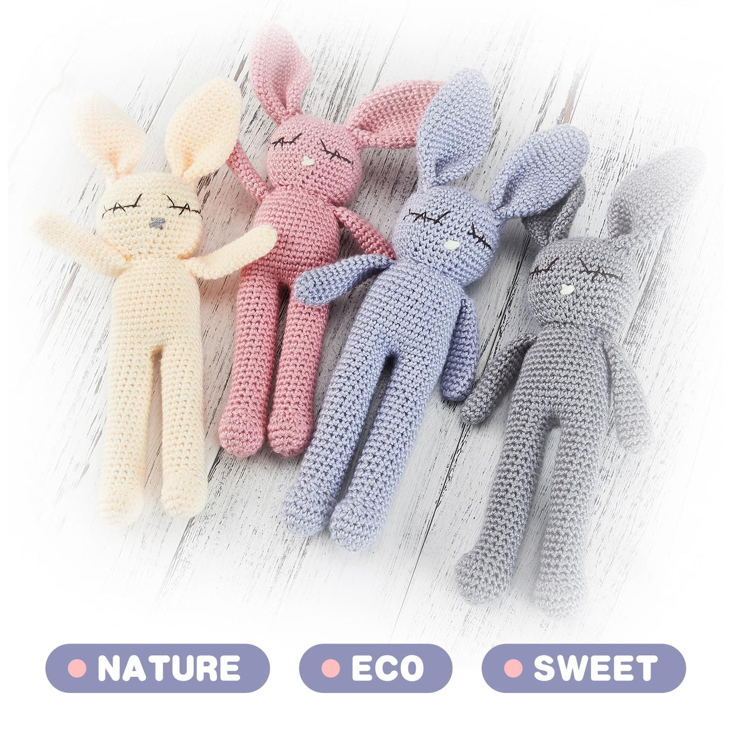 Moni'S Choice Stuffed Plush Baby Crochet Bunny Rabbit Easter Gifts Handmade Stuffed Animal Hand-Knit Doll Granddaughter Grandson