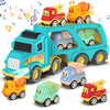 Moritakk Construction Toddler Truck Toys for Boys Girls Age 3 4 5 6 7 Years Old,5 in 1 Carrier Transport City Vehicles Toys,Car
