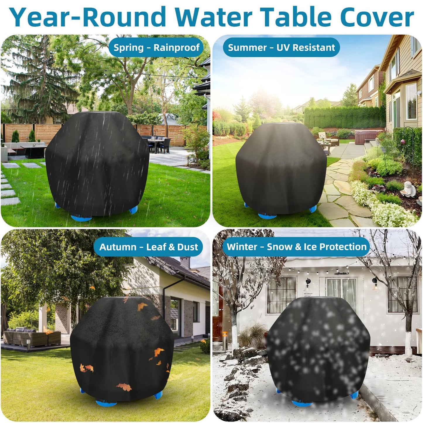 Strifuture Kids Water Table Cover - Outdoor Water Table for Little Tikes Showers Splash Tower Water Table, Outdoor Toy Cover, Wa