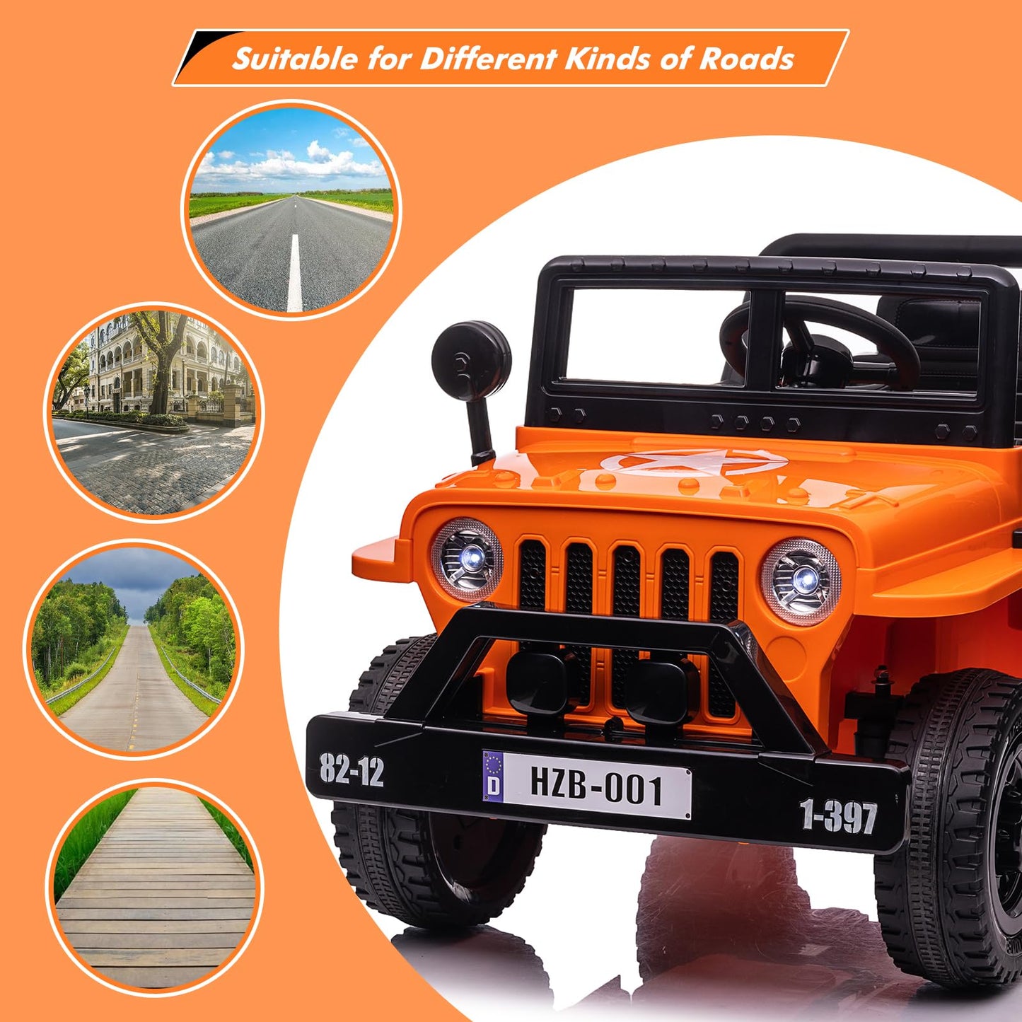 12V Kids Ride On Truck Car, Electric Ride On Car With Remote Control, Spring Suspension, Various Speeds, Led Lights, Music, And