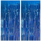 2 Pack Blue Party Decorations Ocean Party Decor Supplies Blue Party Streamers Birthday Decorations Tinsel Foil Fringe Curtains P