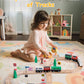 Sainsmart Jr. 112-Piece Wooden Train Set For Toddler – Double-Sided Train Tracks, Compatible With Brio, Thomas, Melissa & Doug – Perfect Wood Toy For Boys And Girls (9Pcs Classic Trains)
