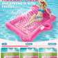 Snowalva Inflatable Tanning Pool Lounger Float, 72"x61", Pink, PVC, Model FY033, 5-in-1 Sunbathing Raft for Pool Party & Summer Fun