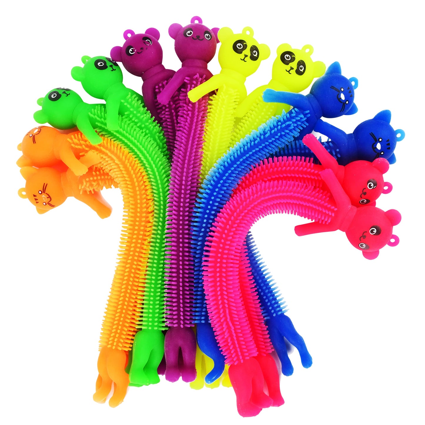 Special Supplies Kids Sensory Toys Fidget Strings with Cute Animal Faces, Set of 12, Tactile Stimulation for Hand-Eye Coordinati