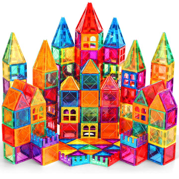 100Pcs Magnetic Tiles Kids Toys - Magnetic Building Blocks Stem Magnet Building Set Preschool Learning Magnetic Toys For Kids Ag