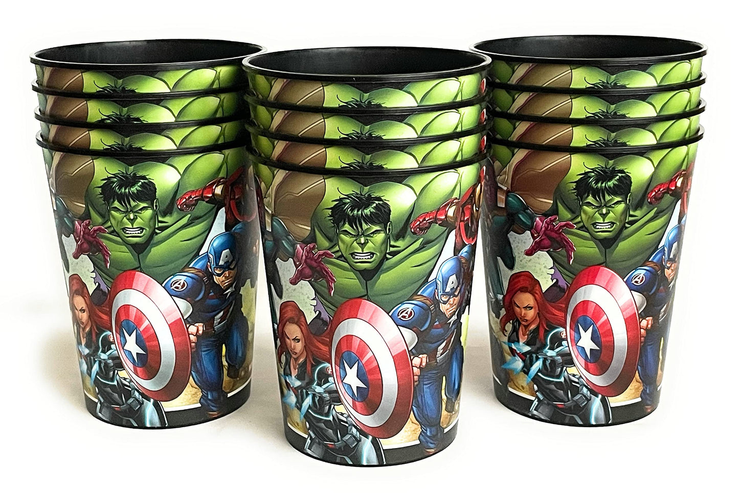 Marvel Avengers Superhero Birthday Party Supplies Set of 12 16oz Plastic Reusable Favor Cups