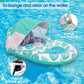 Coolcooldee Pool Lounge Float With Canopy Upf50+,Extra Large Pool Floats For Adults Heavy Duty,Inflatable Lounger Float With Cup Holder & Backrest,Footrest(Green)