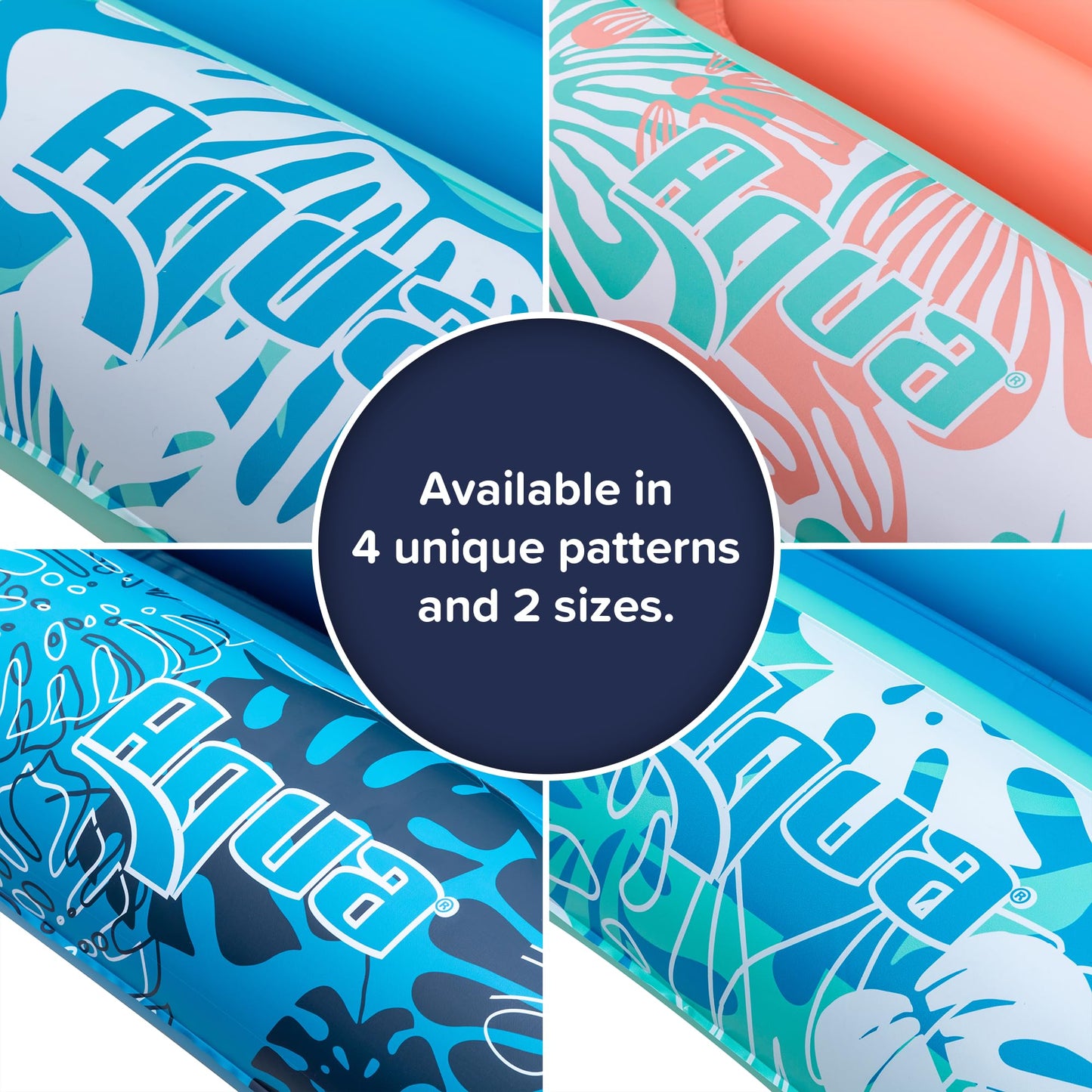 Aqua Inflatable Tanning Pool Lounger - Large (71 x 48 in) - Premium Pool Float with Cupholders and Removeable Pillow for Relaxat