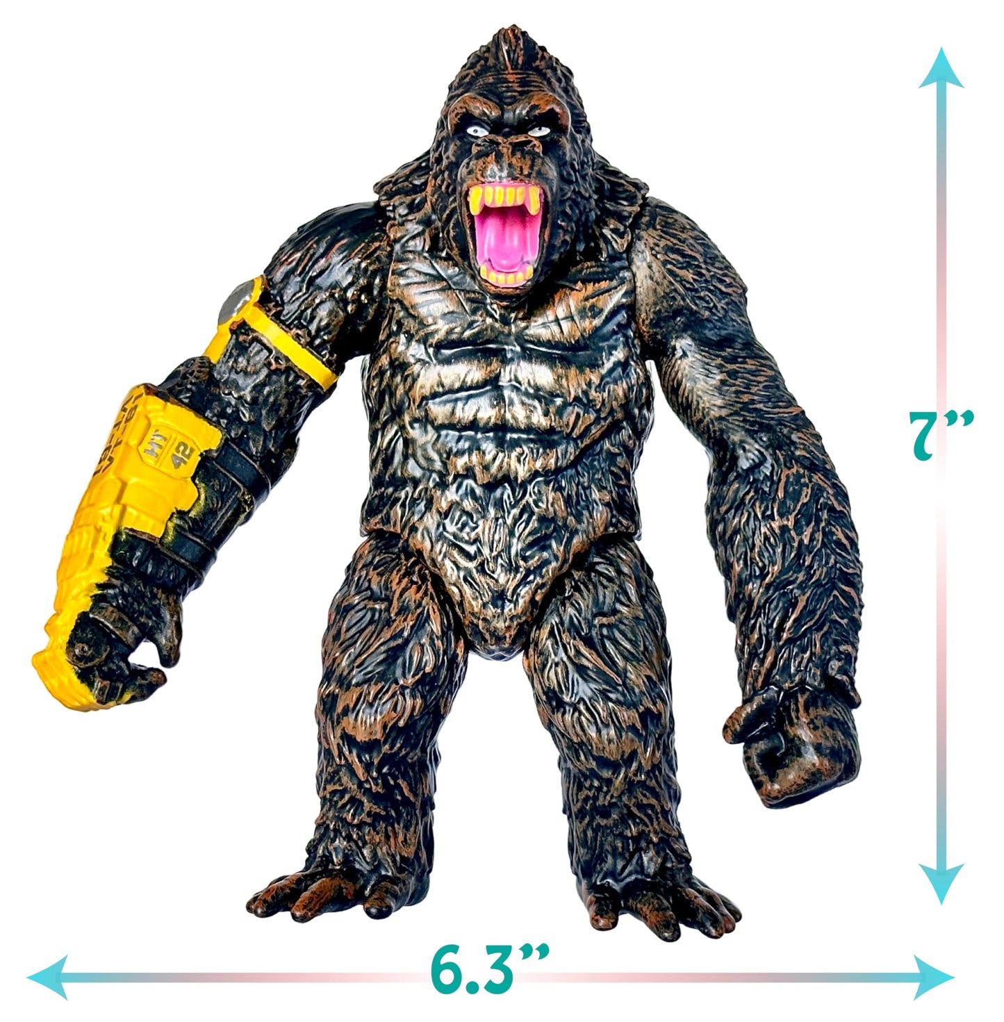 Twcare King Kong: The New Empire, Dinosaur Dragon Attack Action Figure 7” Fight Mode Gorilla Ape Solid Wild Movie Series, Travel Bag