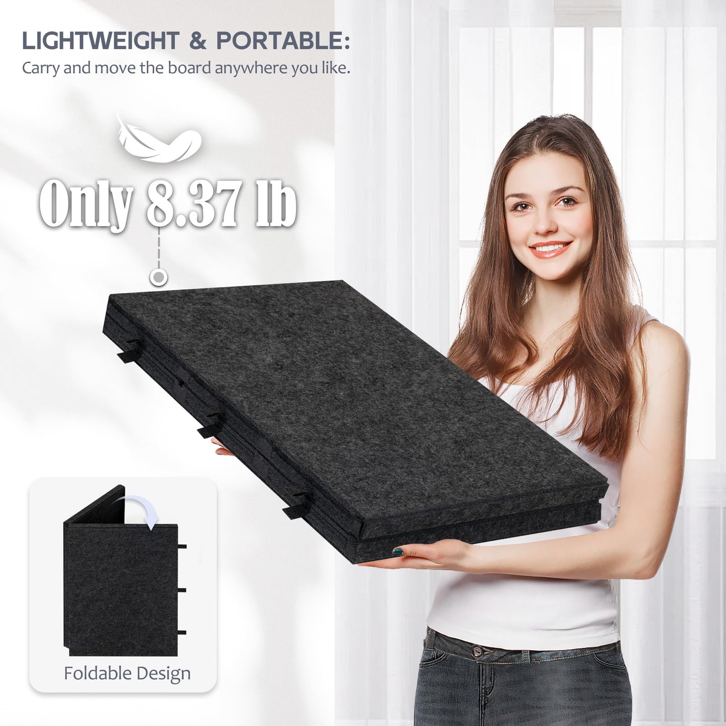 LAVIEVERT Portable Jigsaw Puzzle Board - 2000 Pieces, Dark Gray, Large, Felt with 6 Drawers, Tilting Table, Model PTB061-DGra