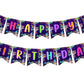 Cheereveal Rainbow Cheetah Happy Birthday Banner - Leopard Print Birthday Bunting Garland Decorations for Boys Girls, Jungle Saf