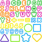 Oun Nana Dough Tools 47 PCS Dough Accessories with Letters Alphabet Numbers Symbols Shapes Cutters, Preschool Learning Toys for 