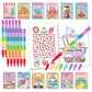 BenLouis 24 Sweet Mini Coloring Books Kids with 24 Stacking Crayons Candyland Donut Party Favors Activity Books Bulk for Kids Ic