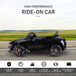 Aosom Licensed Bentley Exp12 Kids Electric Car With Parent Remote Control, 12V Ride On Car With Butterfly Doors, Startup Sound, Suspension, Mp3 Player, Songs, Horn, Lights, Black