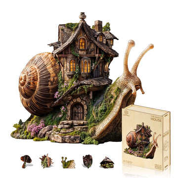Jigfoxy Wooden Puzzles for mature-themeds  The Snail's House Wood Puzzles mature-themed  Unique Animal Shape Wooden Jigsaw Puzzles for mature-themeds  Birthday Gifts for Puzzle Lovers  Family  Friend (M-11.3 * 10.5in-168pcs)